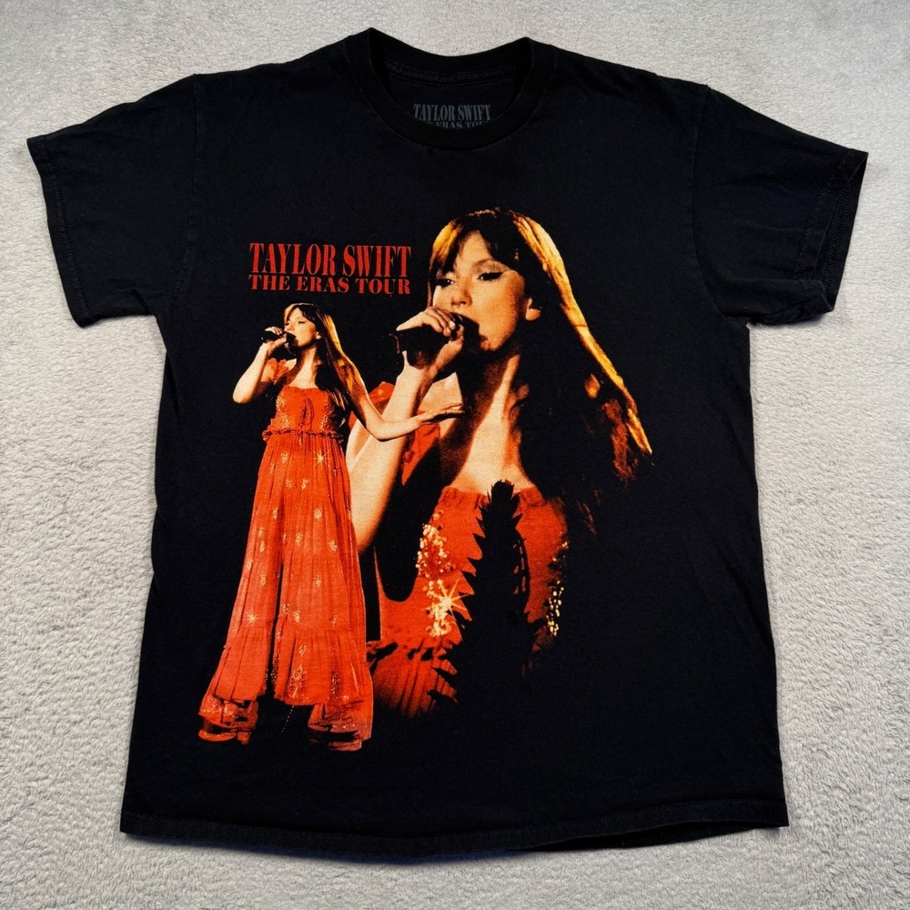 Taylor Swift Eras Tour Tee Adult M Black 2023-2024 Official Concert Merch‎